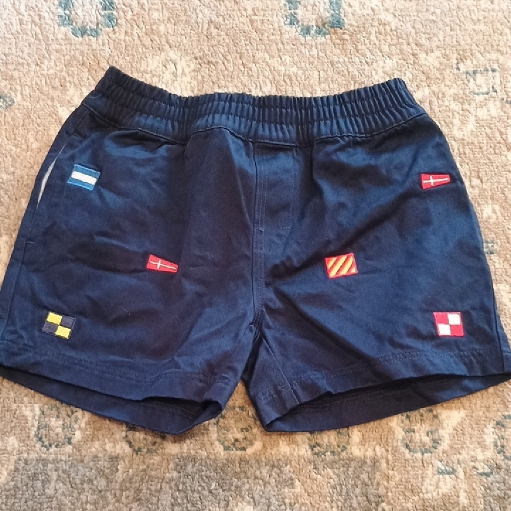 The Beaufort Bonnet Company Navy Shorts with Embroidery